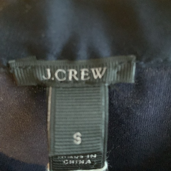 J. Crew Cotton Small Navy Tuxedo Shirt Round Neck Long Sleeves Cuffs. Poly. Trim - Picture 4 of 9